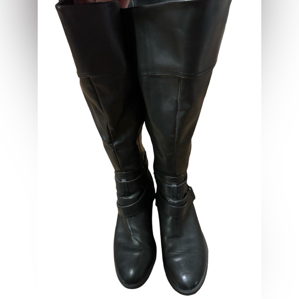Women's sz 6W knee high black boots